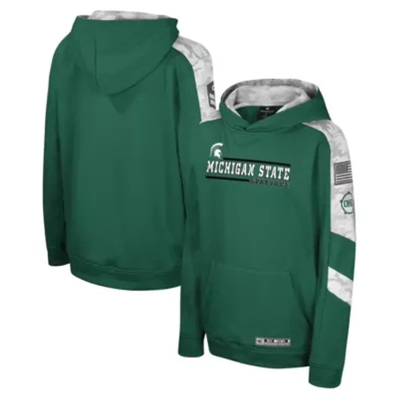 NCAA Michigan State Spartans OHT Military Appreciation Cyclone Digital Pullover Hoodie