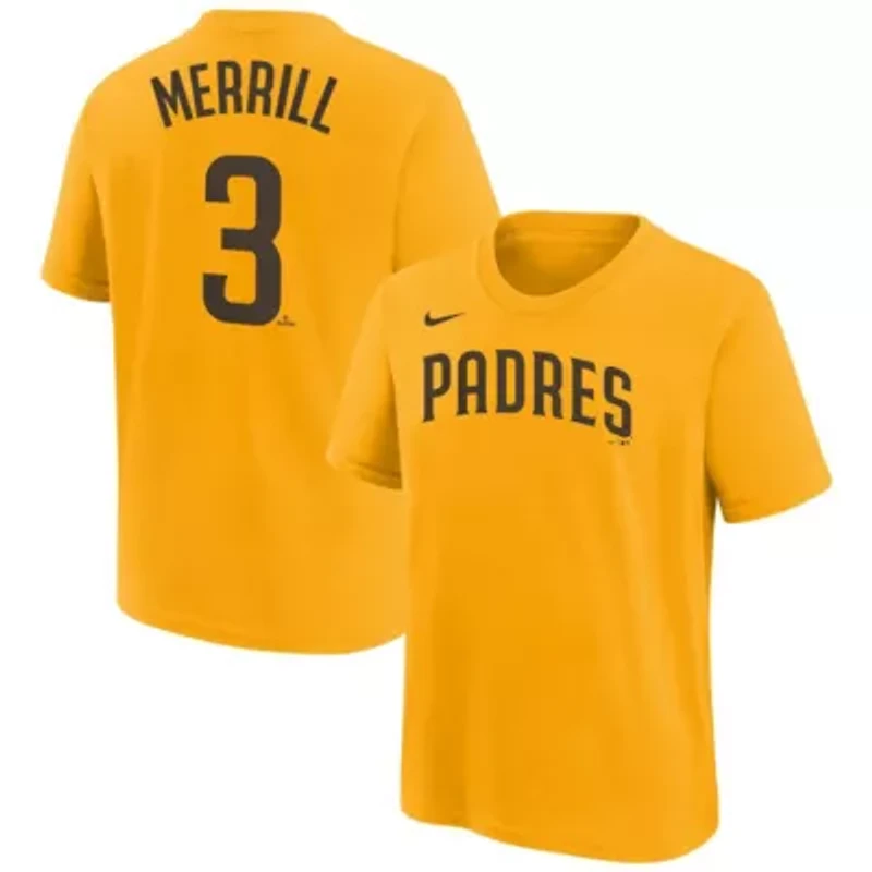 MLB Nike Jackson Merrill San Diego Padres Player Name & Number T-Shirt