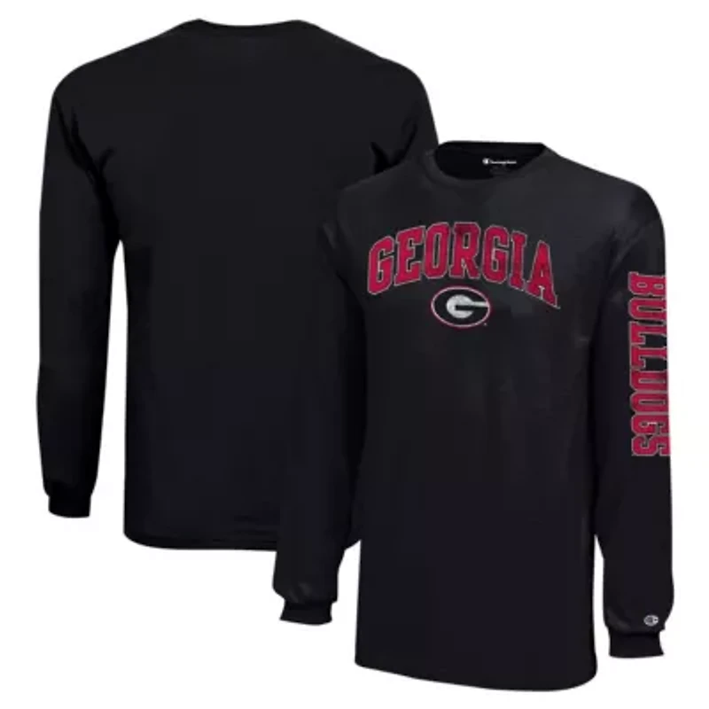 NCAA Georgia Bulldogs Distressed Arch Over Logo Long Sleeve T-Shirt