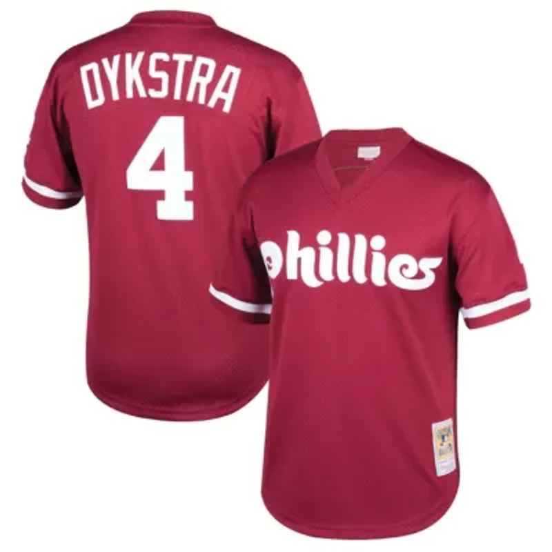 MLB Lenny Dykstra Philadelphia Phillies Cooperstown Collection Mesh Batting Practice Jersey