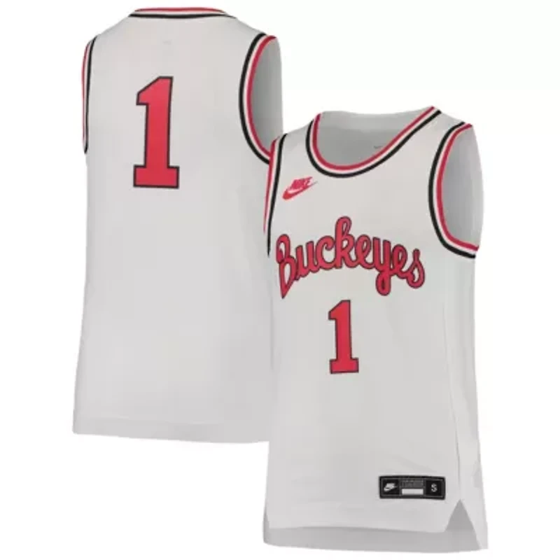 NCAA Nike #1 Ohio State Buckeyes Throwback Team Replica Basketball Jersey