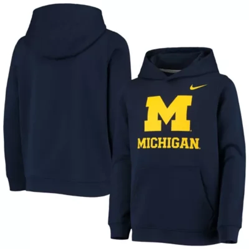 NCAA Nike Michigan Wolverines Stadium Club Fleece Pullover Hoodie