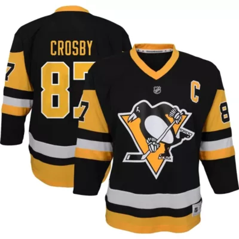 NHL Sidney Crosby Pittsburgh Penguins Captain Patch Home Replica Player Jersey