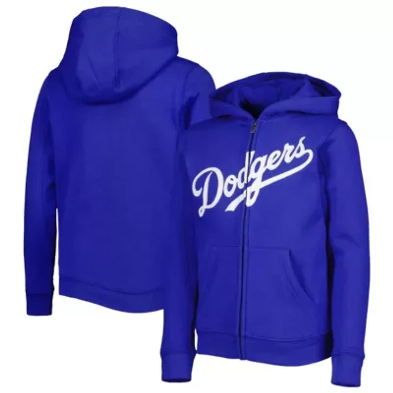 MLB Los Angeles Dodgers Wordmark Full-Zip Fleece Hoodie
