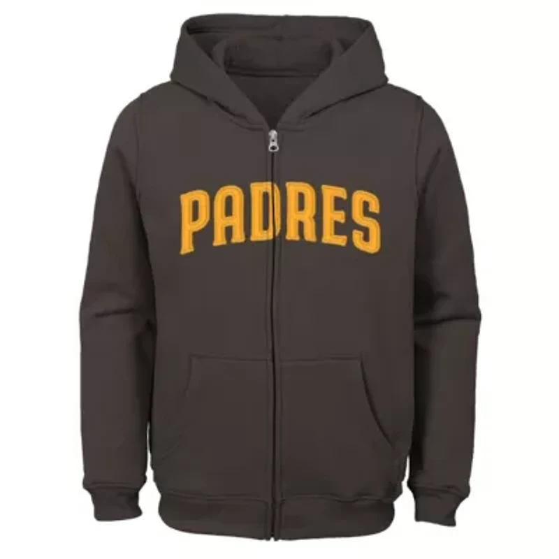 MLB San Diego Padres Wordmark Full-Zip Fleece Hoodie