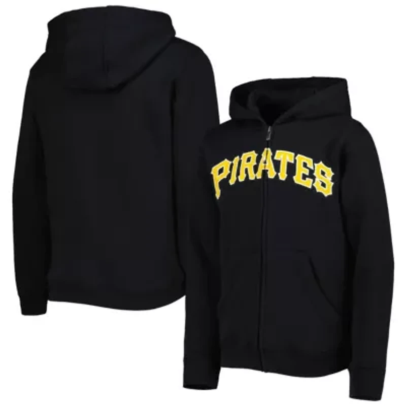 MLB Pittsburgh Pirates Wordmark Full-Zip Fleece Hoodie