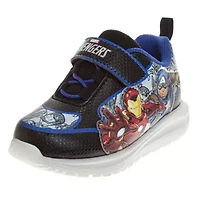 Marvel Avengers, Iron Man, Captain America Boys' Light Up Sneakers. (Toddler/Little Kids)