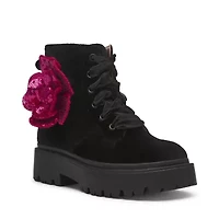 Piper Velvet Flower Combat Boot