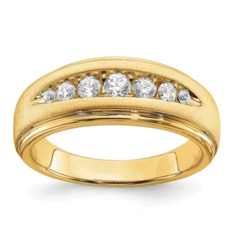 Lab Created 1/2 ct. t.w. Grown Diamond VS/SI GHI, Men's Ring 10K Yellow Gold