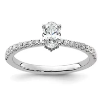Lab Created 3/4 ct. t.w. Grown Diamond Complete Oval Engagement Ring 14K White Gold