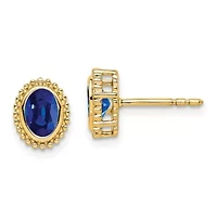 1/2 ct. t.w. Sapphire Post Earrings in 14K Gold