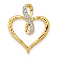 14K Gold Diamond Accent Heart and Infinity Pendant