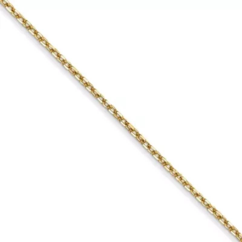 14K Yellow Gold 1mm Diamond-cut Forzantine Cable Chain Necklace