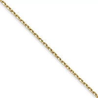 14K Yellow Gold 1mm Diamond-cut Forzantine Cable Chain Necklace