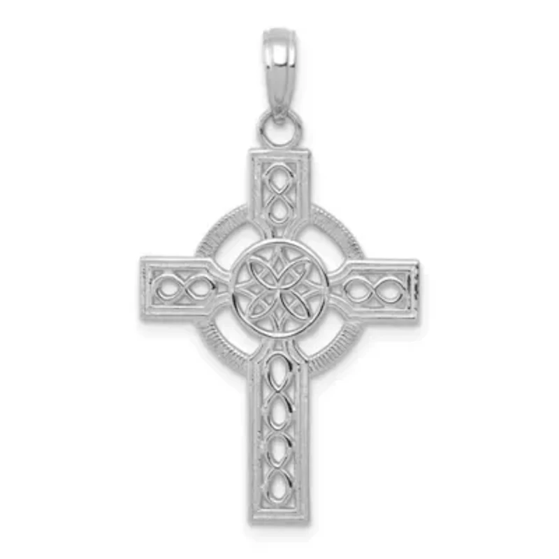 14K Gold Diamond-cut Celtic Cross Pendant
