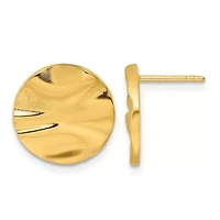 14K Yellow Gold Polished Circle Earrings
