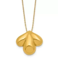 14K Yellow Gold Polished Hollow Scallop Pendant Necklace