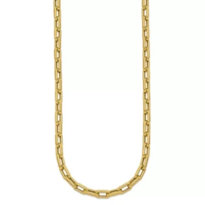 14K Yellow Gold Polished 5mm Oval Link 18-inch Necklace