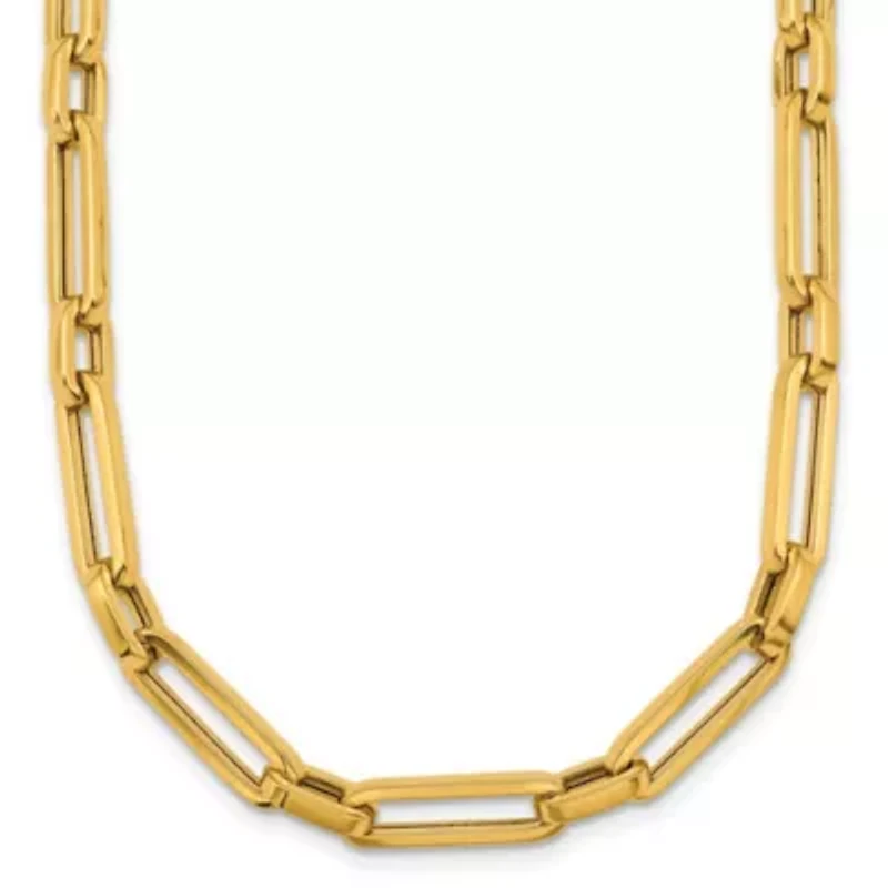 14K Yellow Gold Polished 5.22mm Mixed Link 18-inch Necklace