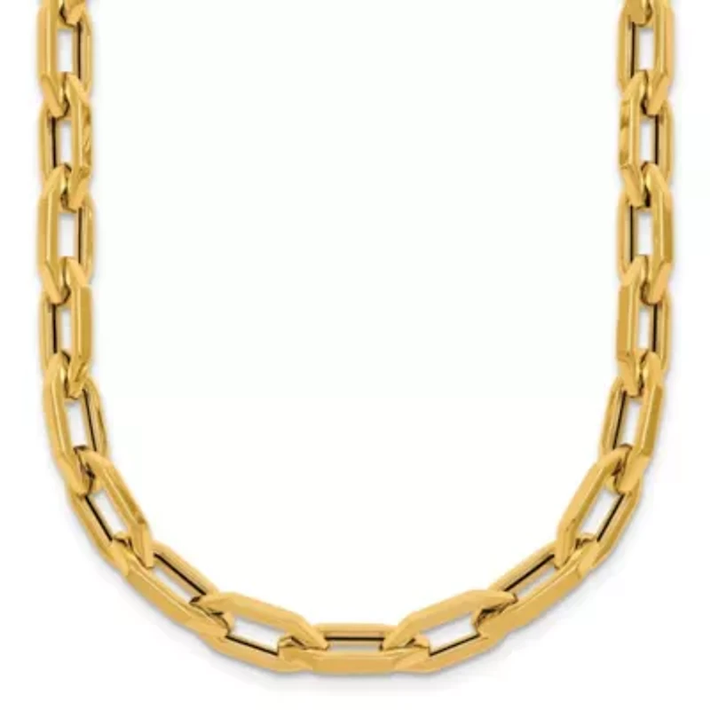 14K Yellow Gold Polished 1.8mm Geometric Link 18-inch with 0.5-inch Ext. Necklace
