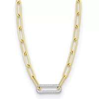 1/3 ct. t.w. Diamond Paper Clip Link 17.75 Inch Necklace in 14K Yellow Gold