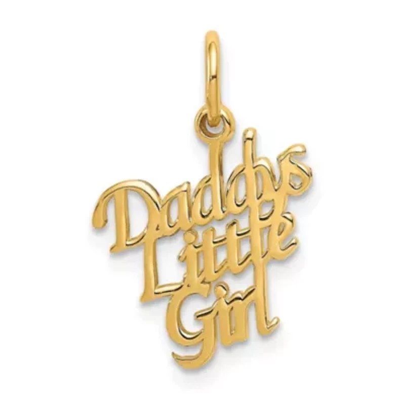 14K Yellow Gold DADDYS LITTLE GIRL Charm