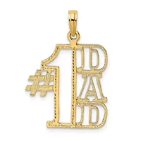 14K Yellow Gold #1 DAD Cut-out Charm
