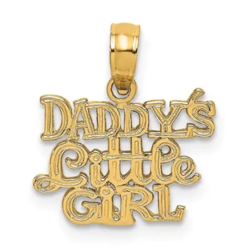 14K Yellow Gold Polished DADDYS LITTLE GIRL Charm