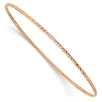 14K Rose Gold 1.5mm Diamond-Cut Slip-on Bangle Bracelet
