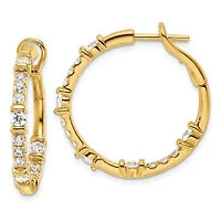 Lab Created 1.512 ct. t.w. Diamond Hoop Earrings in 14K Yellow Gold