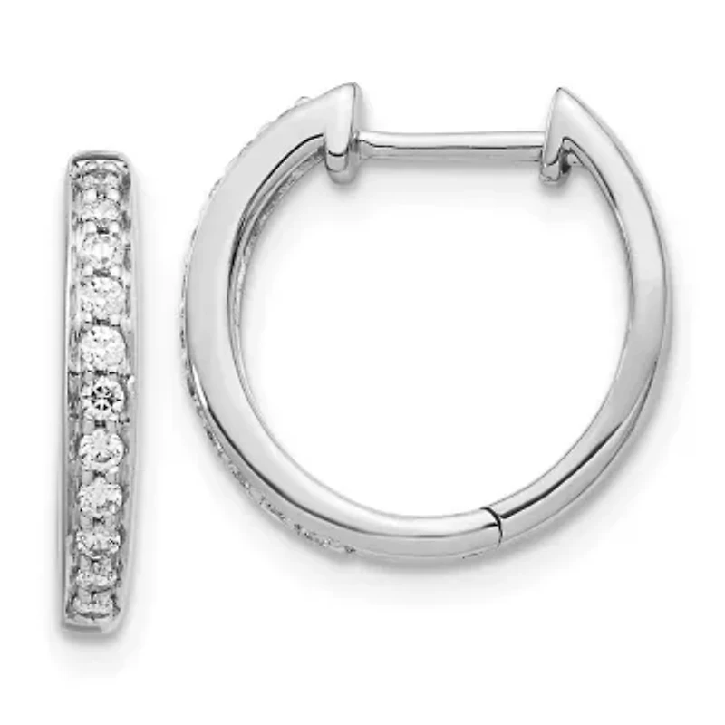 Lab Created 1/4 ct. t.w. Lab Grown Diamond Hinged Hoop Earrings in 14K White Gold