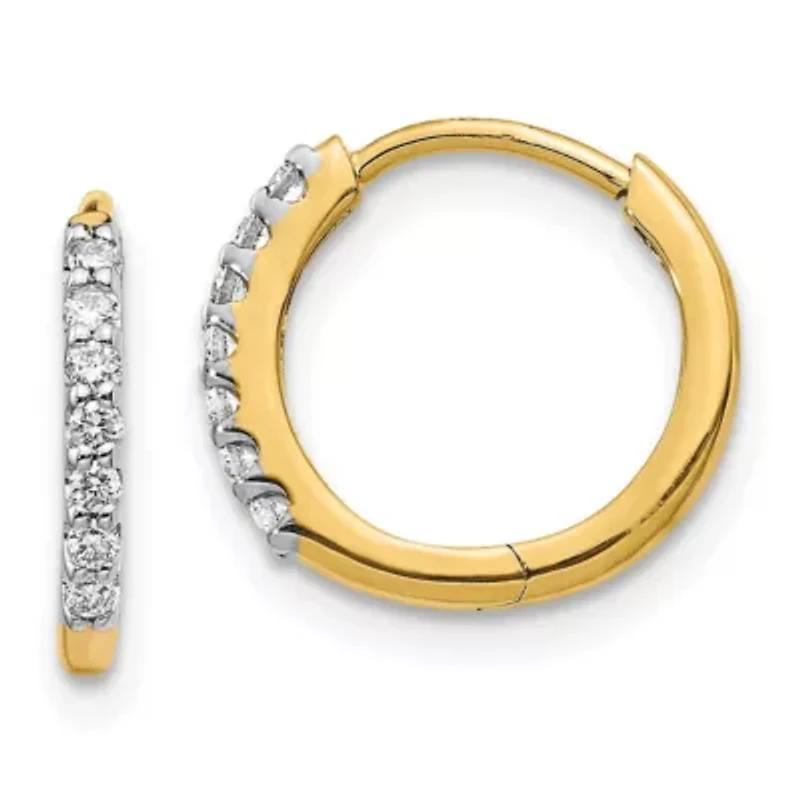 Lab Created 1/8 ct. t.w. Diamond Hoop Earrings in 14K Yellow Gold