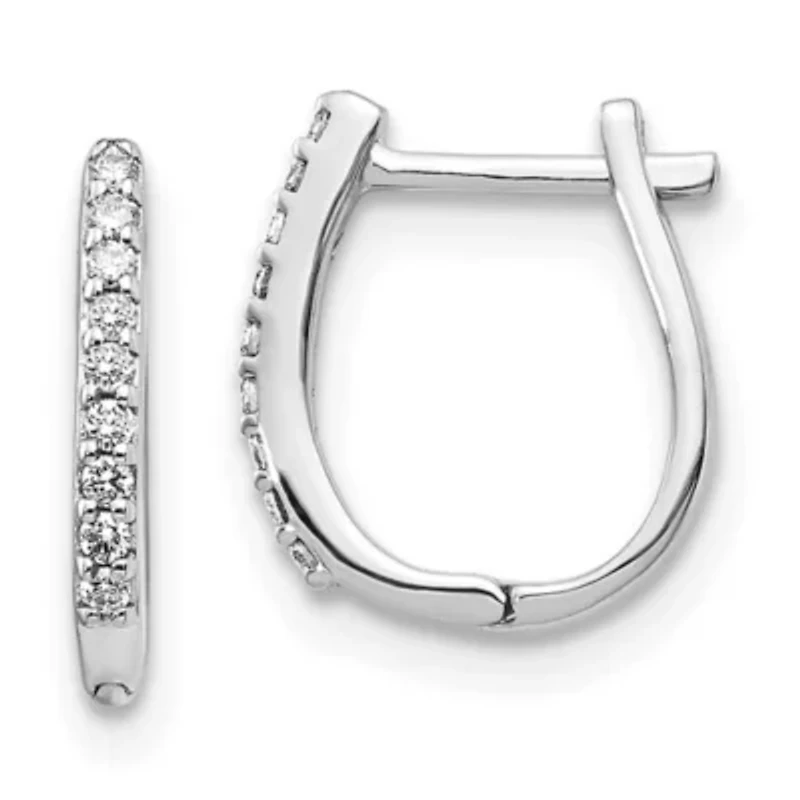 Lab Created 1/10 ct. t.w. Lab Grown Diamond Hinged Hoop Earrings in 14K White Gold