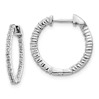 Lab Created 1/2 ct. t.w. Diamond Hoop Earrings in 14K White Gold