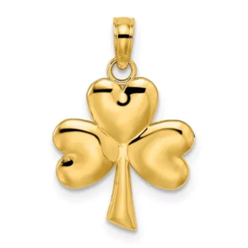 14K Yellow Gold 3-Leaf Clover Charm