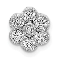 Lab Created 1/2 ct. t.w. Lab Grown Diamond  Floral Chain Slide Pendant in 14K White Gold
