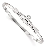 Sterling Silver Claddagh Bangle Bracelet