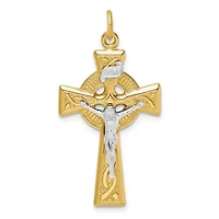 Sterling Silver and Gold Tone INRI Crucifix Pendant