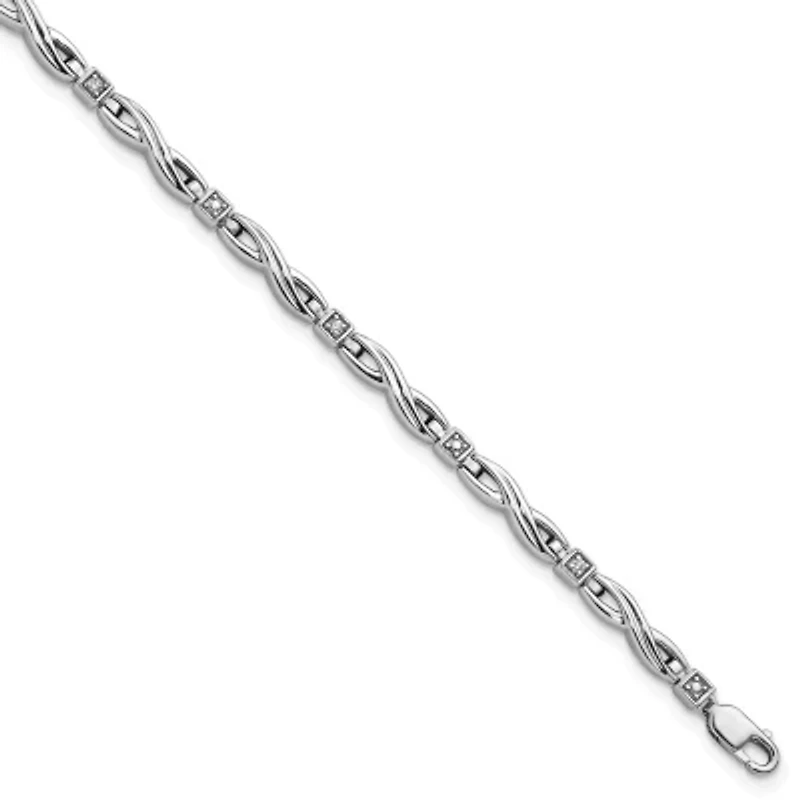 0.05 ct. t.w. Diamond Bracelet in Rhodium-plated Sterling Silver