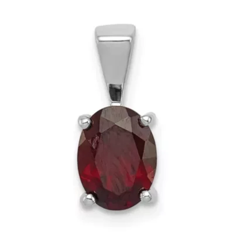 1.4 ct. t.w. Garnet Pendant in Rhodium-plated Sterling Silver