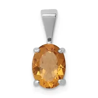 1.25 ct. t.w. Citrine Pendant in Rhodium-plated Sterling Silver