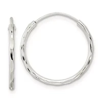 Sterling Silver Polished Diamond-cut Endless Hoop Earrings