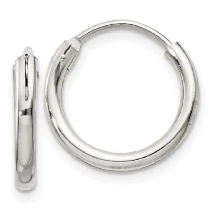 Sterling Silver 2mm Endless Hoop Earrings