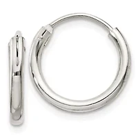 Sterling Silver 2mm Endless Hoop Earrings