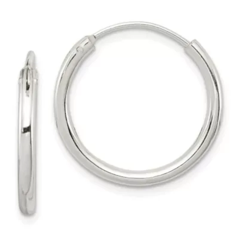 Sterling Silver 2mm Endless Hoop Earrings
