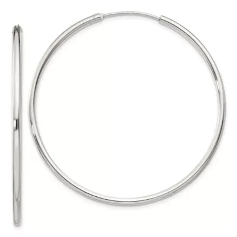 Sterling Silver 2mm Endless Hoop Earrings