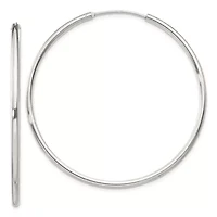 Sterling Silver 2mm Endless Hoop Earrings