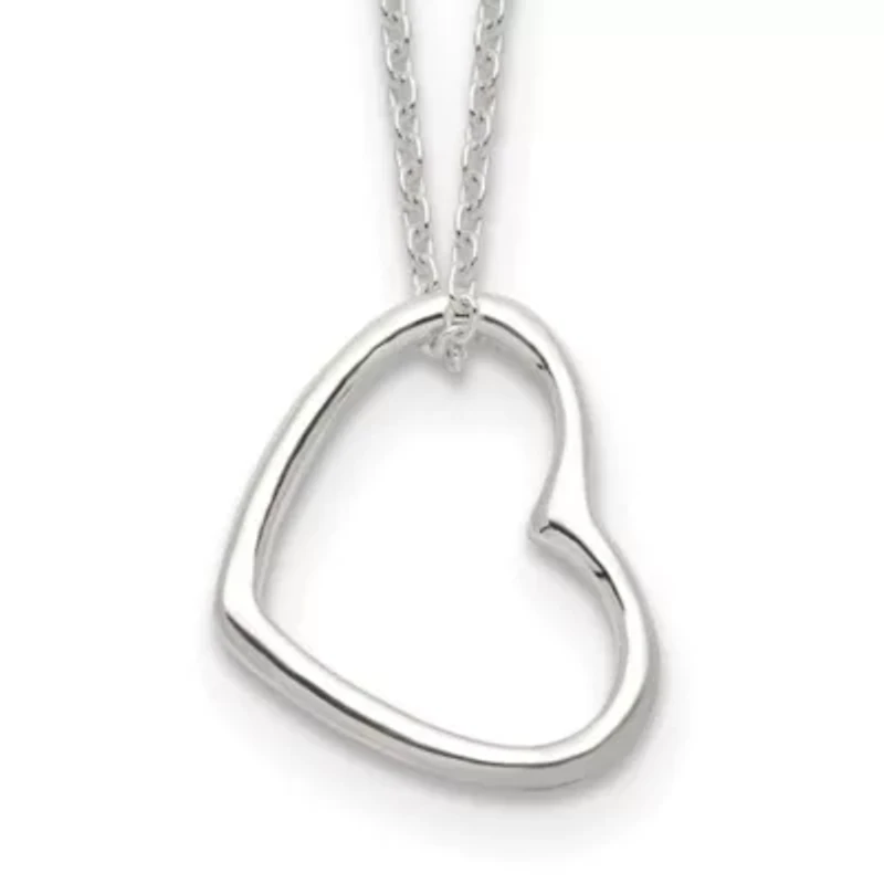 Sterling Silver Heart 14-inch with 2-inch Extension Necklace