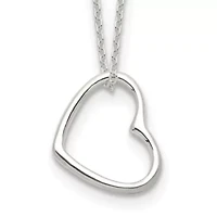 Sterling Silver Heart 14-inch with 2-inch Extension Necklace