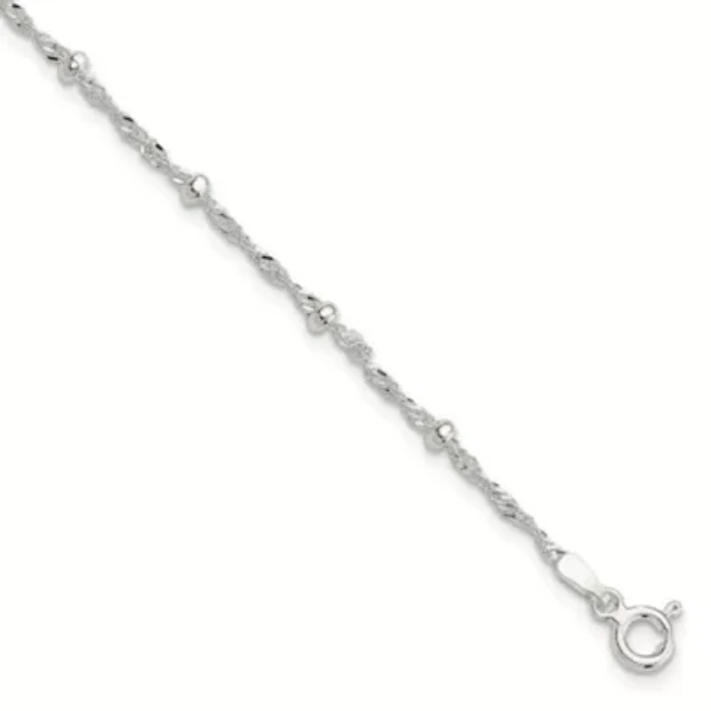 Sterling Silver with 1-inch Extension Fancy Bracelet
